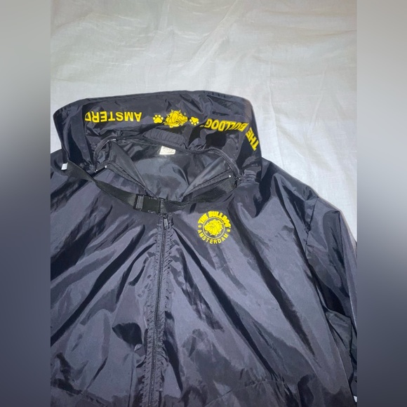 THE BULLDOG AMSTERDAM VINTAGE PACK AWAY WITH  STRAP BLACK WINDBREAKER - Picture 5 of 16